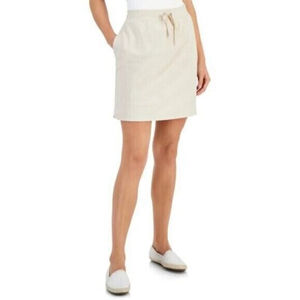 Karen Scott Women's Size Large Knit Beige Draw-String Waist Skort NWT